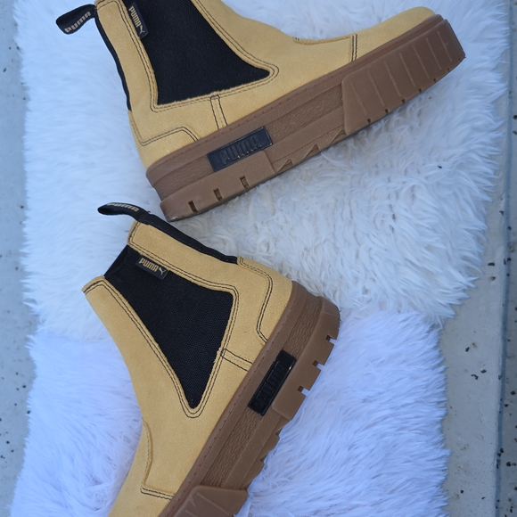 Puma Shoes - Puma Yellow High-Top Sneakers